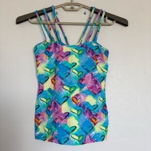 BlueFish Sport Crush Cami Size Medium NEW Tie Dye Hearts Activewear Pickleball